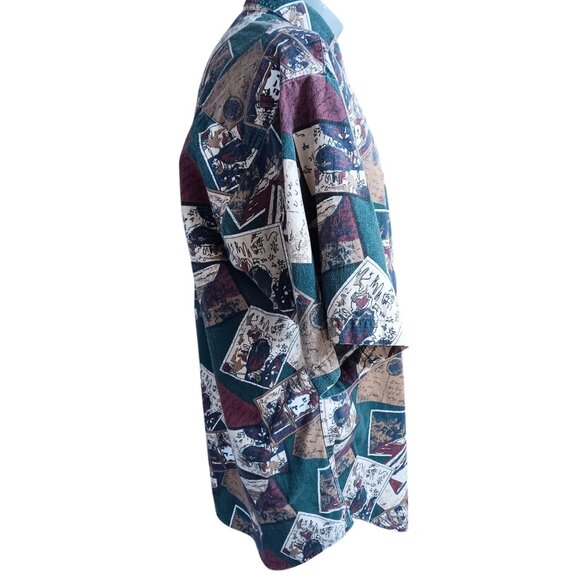 Vintage Men's Shirt Large American Eagle Outfitters Cotton Postcard Print USA - Picture 3 of 5